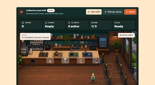 CoffeeCart playable pixel game preview