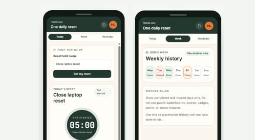 HabitLoop mobile app preview