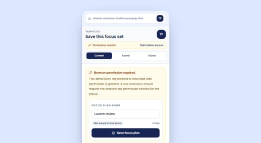 TabFocus Chrome extension popup preview